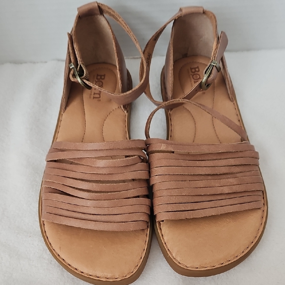 Born | Women's Margot Tan Multi-Strap Leather Upper Sandals Sz 7M